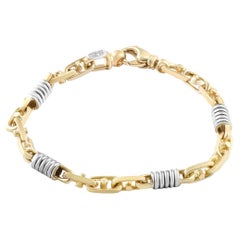 Men's Solid 14k Yellow Gold 25 Grams Gold Figaro Link Masculine Bracelet