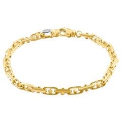 Mens Solid 14k Yellow Gold 26 Grams Designed Link Masculine Bracelet