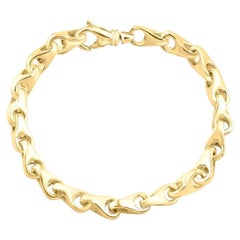 Bracelet masculin en or jaune 14k massif, 38 grammes, maillon 6.5mm, lourd, 8".