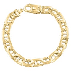 Bracelet masculin en or jaune massif 14k de 44 grammes avec maillons de 8,5 mm de diamètre