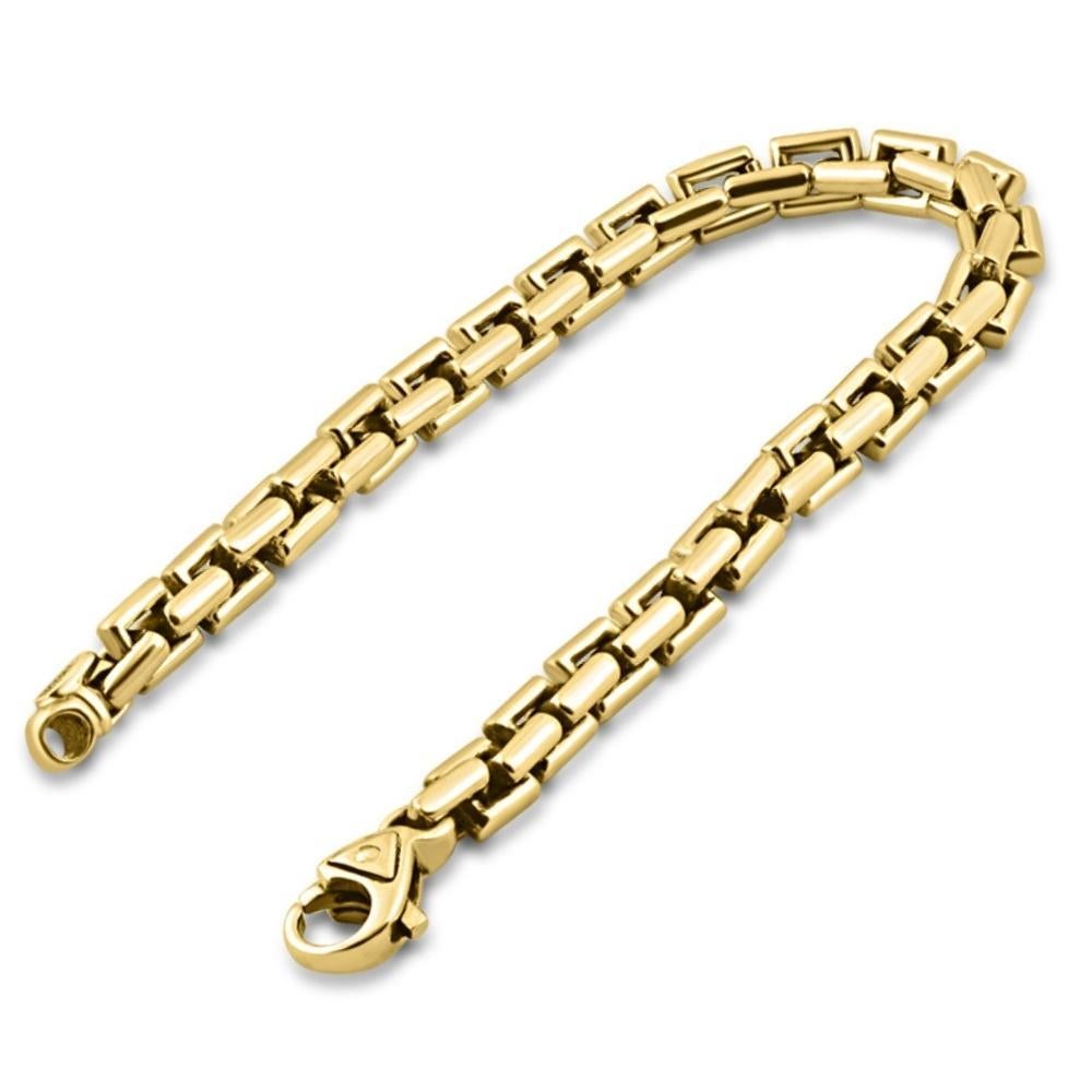 Art déco Bracelet masculin en or jaune massif 14k de 48 grammes  en vente