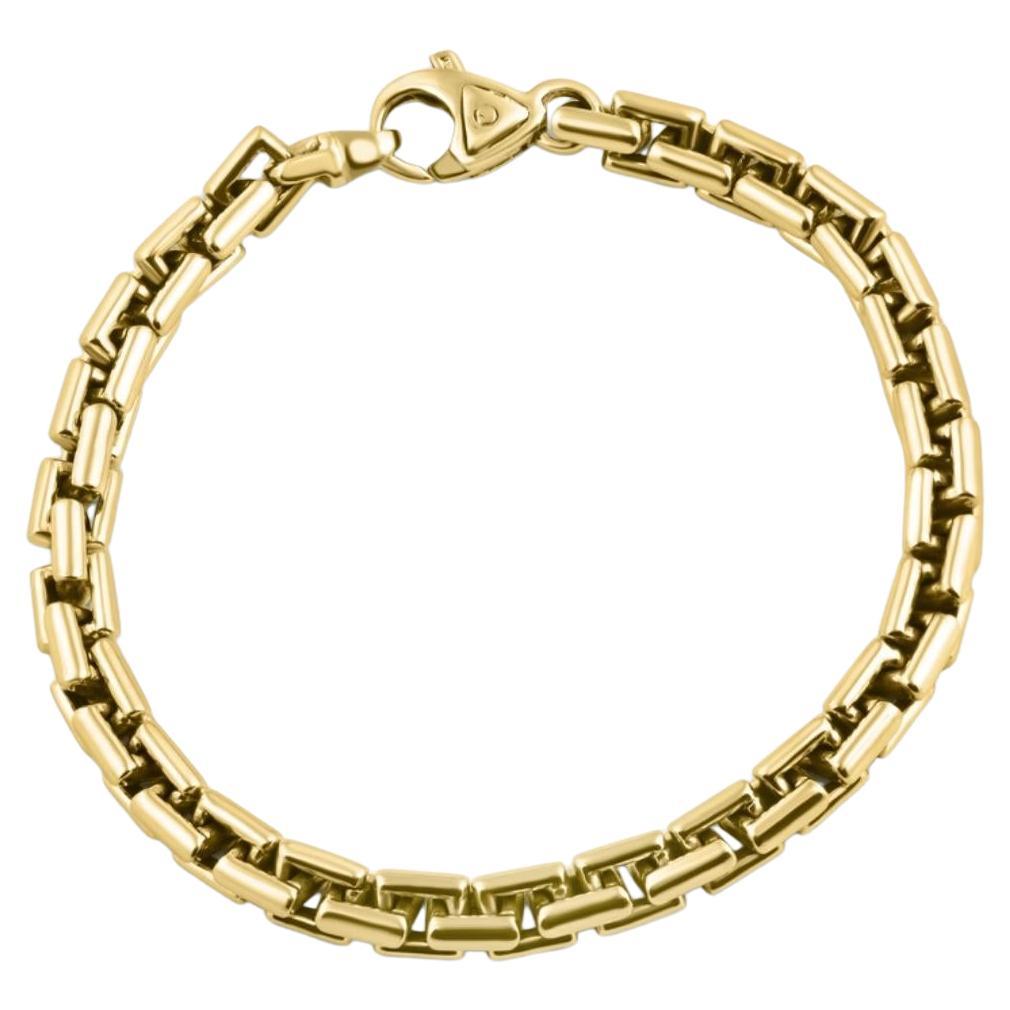 Men's Solid 14k Yellow Gold 48 Grams Heavy Masculine Bracelet  For Sale