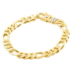 Bracciale maschile in oro giallo massiccio 14 carati 55 grammi A Link 9,5 mm