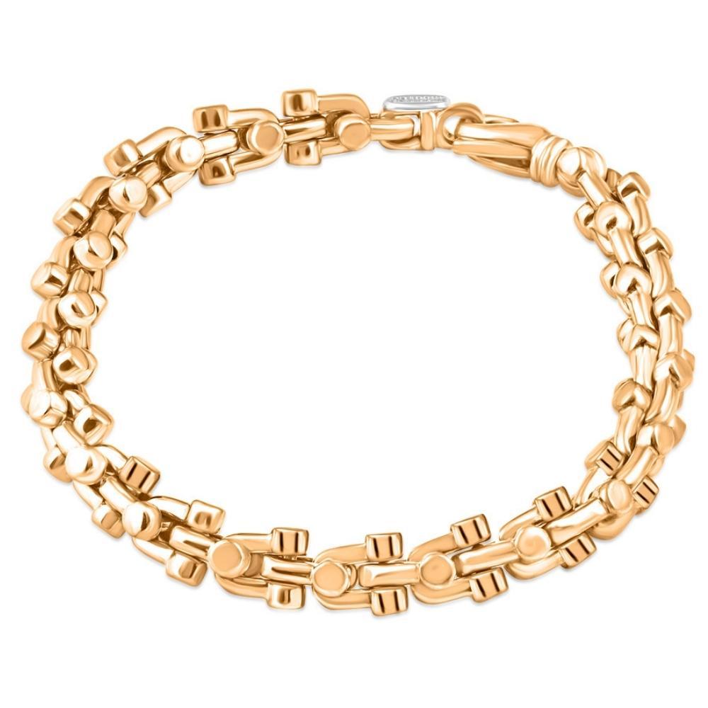 This stunning men's bracelet is made of solid 14k yellow gold.  The bracelet weighs 59 grams and measures 8