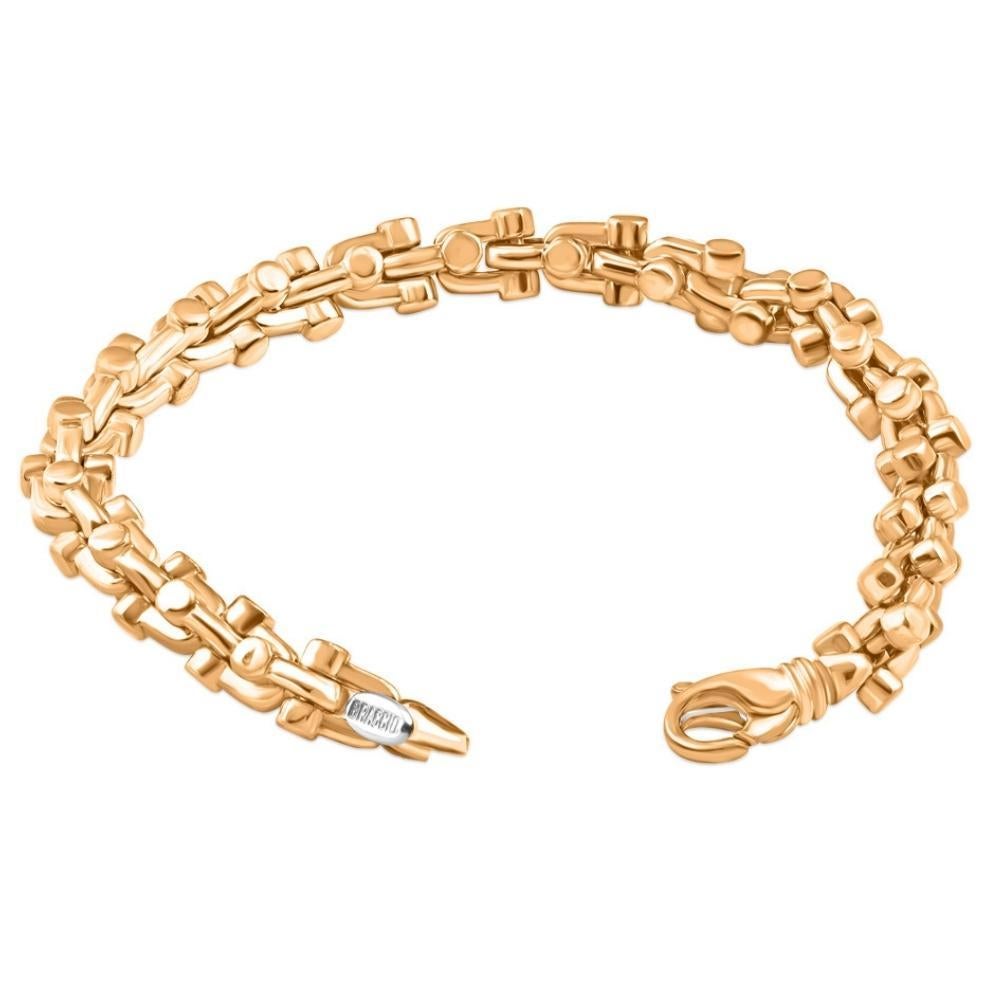 Art déco Bracelet masculin en or jaune massif 14k de 59 grammes en vente