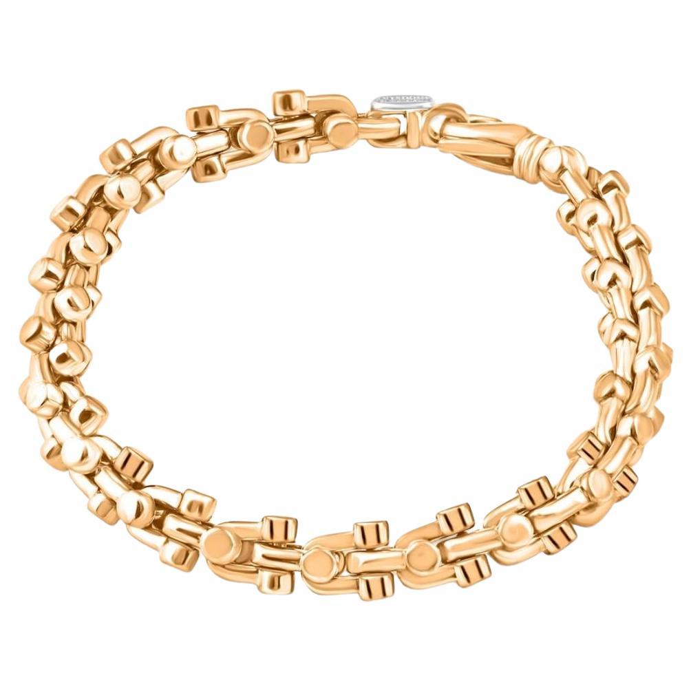 Bracelet masculin en or jaune massif 14k de 59 grammes en vente