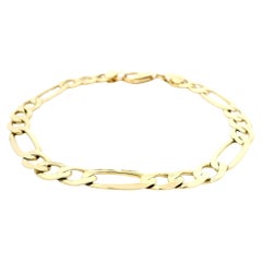 Men's Solid 14k Yellow Gold 8.5" Classic Figaro Link Chain Bracelet