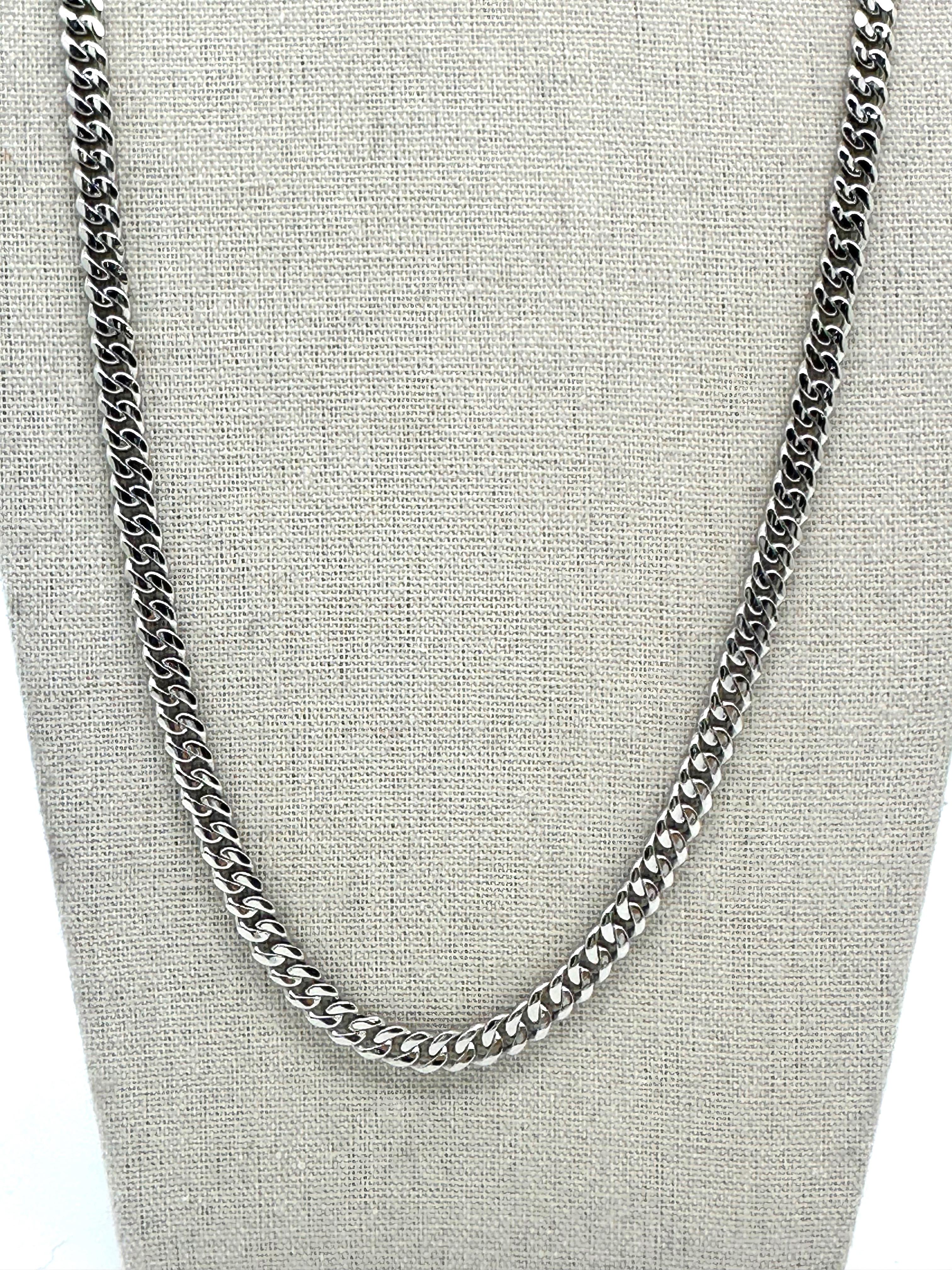 Herren-Halskette aus massiver kubanischer Gliederkette 25' Zoll 5 MM breit in Platin 5