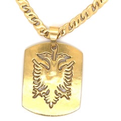 Bespoke Orders Only: Chunky Solid Gold Necklace with Two-Headed Eagle Pendant