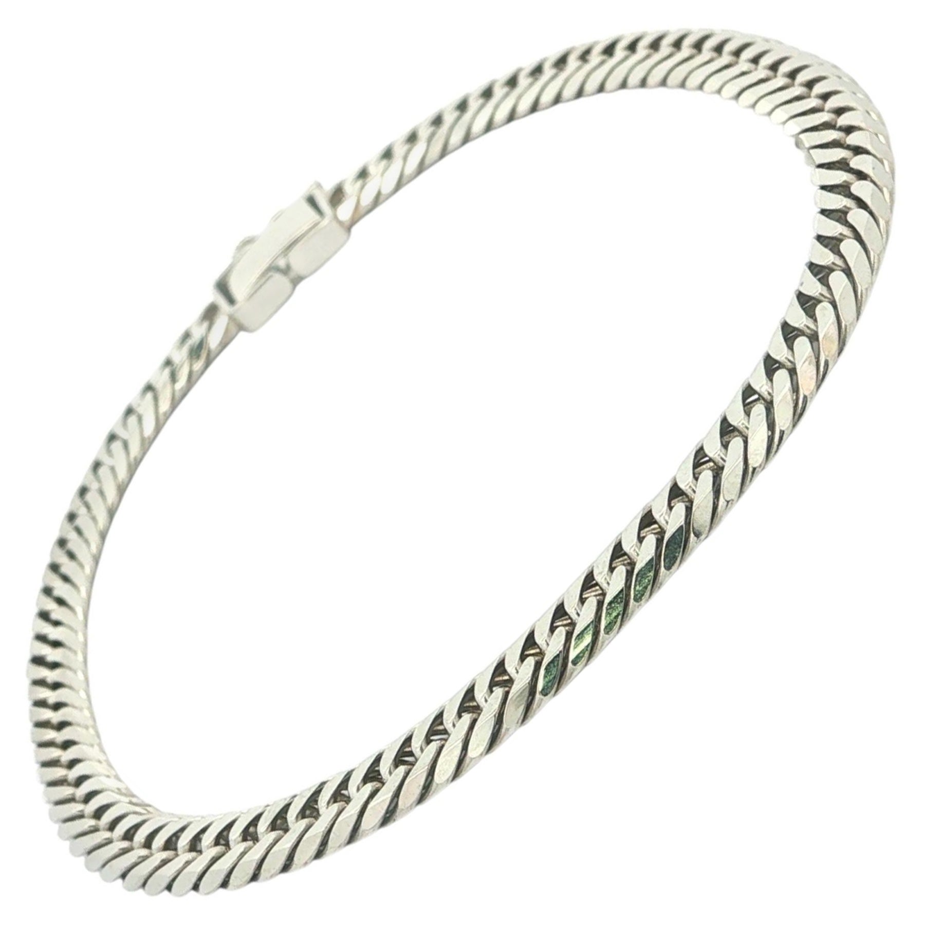 Herren massivem Platin 5,3 mm 7,75" poliert Finish Curb Cuban Link Armband