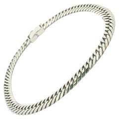 Men's Solid Platinum 5.3mm 7.75" Polished Finish Curb Cuban Link Bracelet