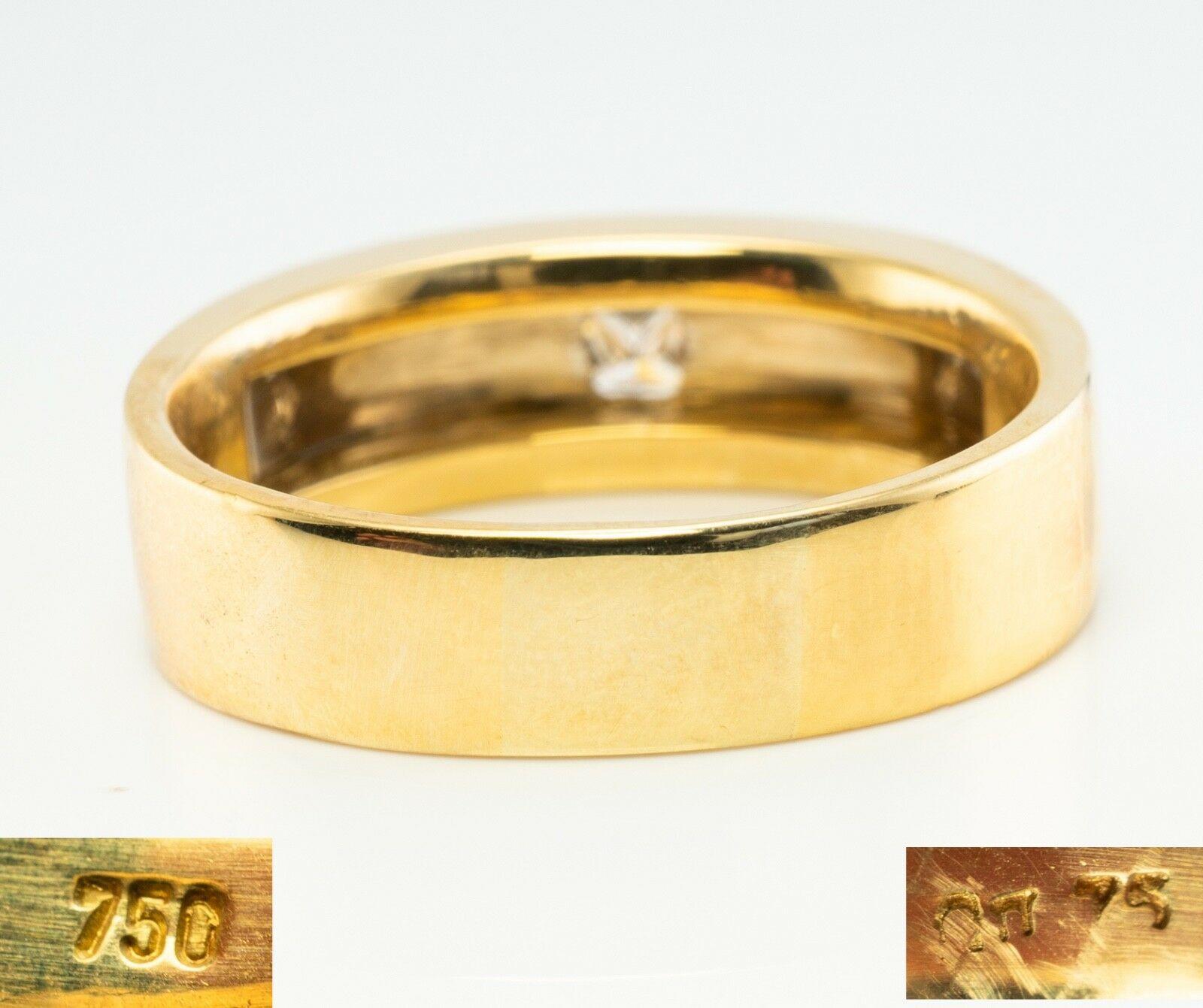 Princess Cut Mens Solitaire Princess Diamond Ring 18K Gold Band Wedding For Sale