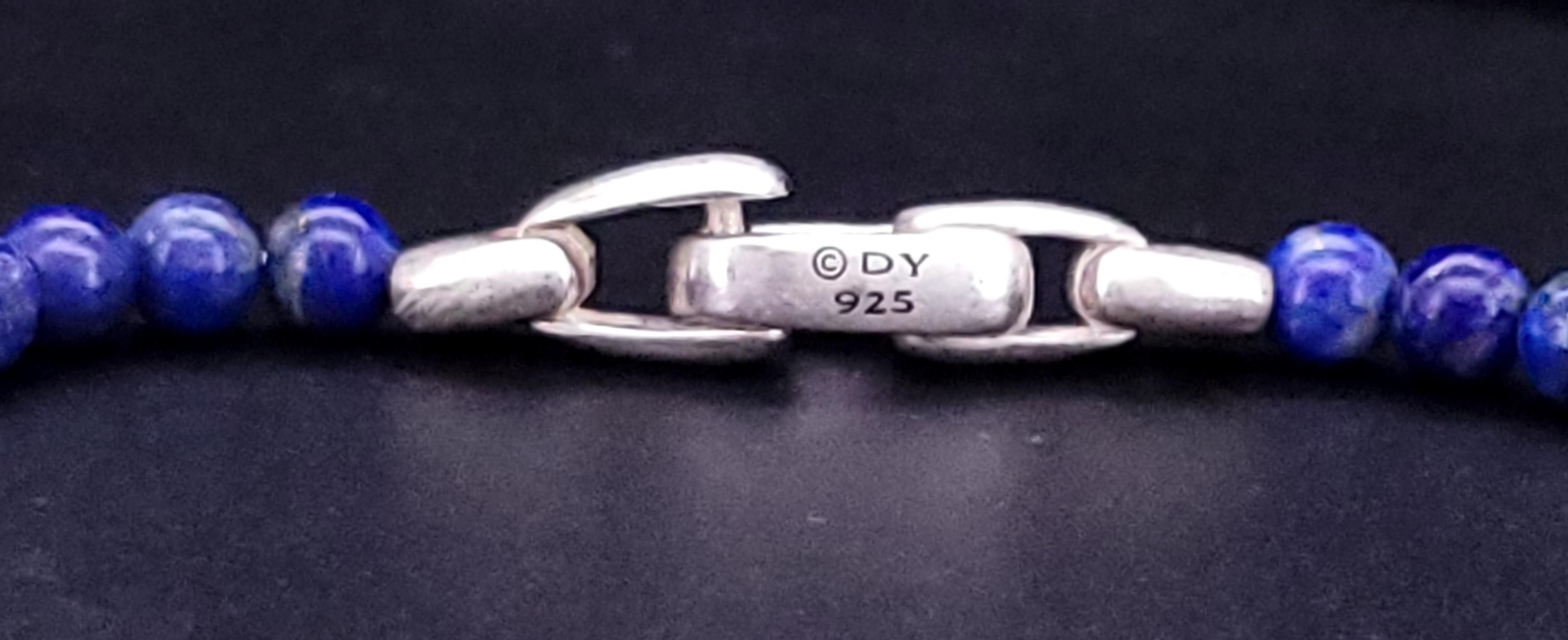 MATERIAL: Gefertigt aus Sterlingsilber und 4mm Perlen.
Farbe: Lapislazuli
Größe: 7 3/4