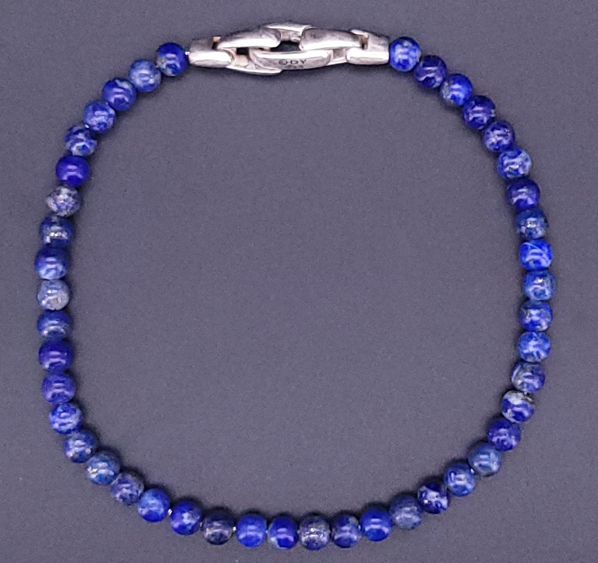 Spirituelles Herrenarmband mit Sterling Silber, 4mm im Zustand „Neu“ im Angebot in New York, NY
