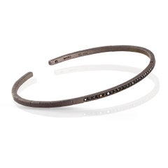 Men's Spring Bracelet in Titanium and Black Diamonds