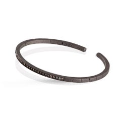 Men's Spring Bracelet in Titanium and Brown Diamonds