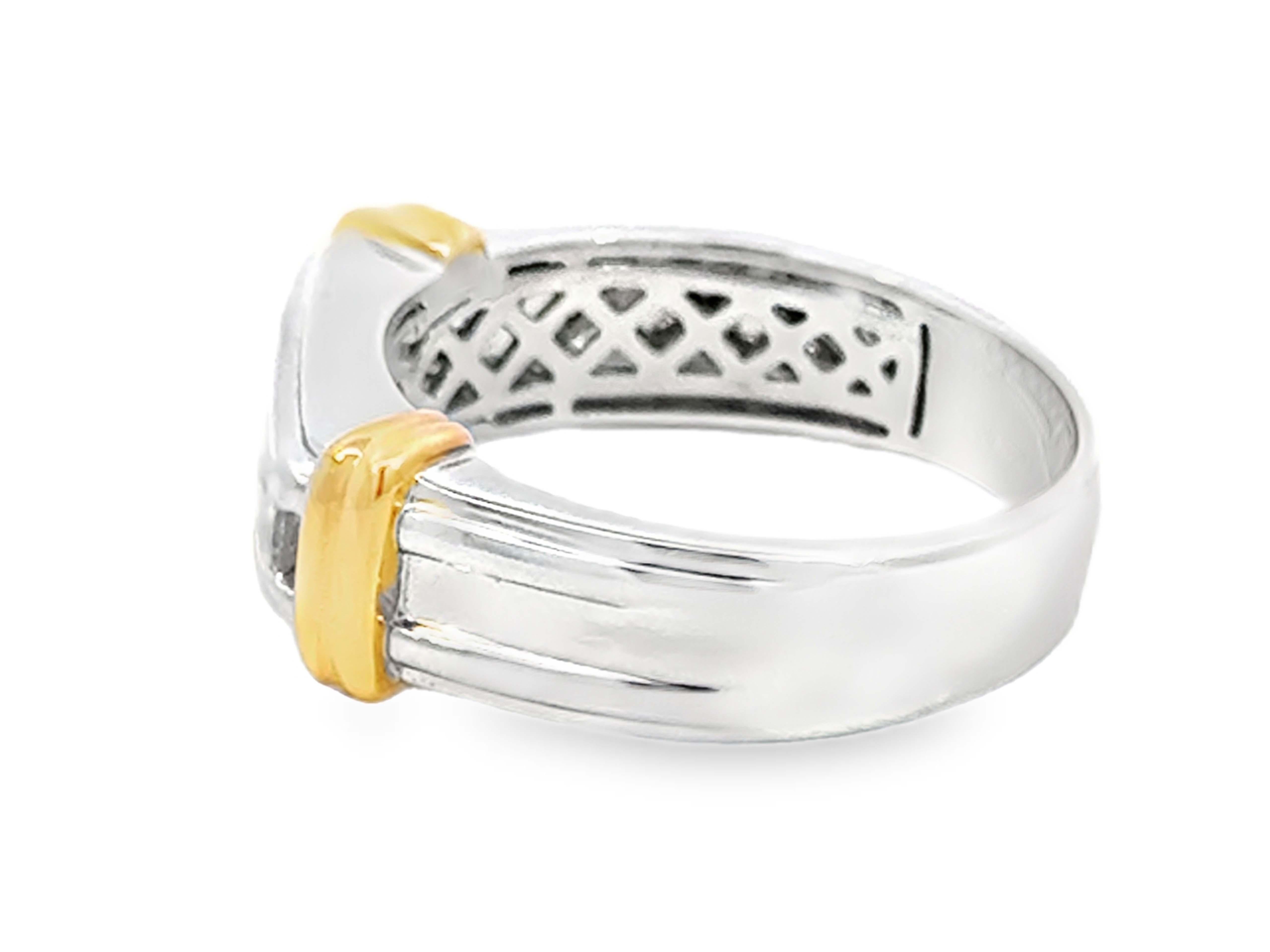 Taille brillant Bague pour homme en or 14k avec diamant taillé en carré et serti en canal en vente