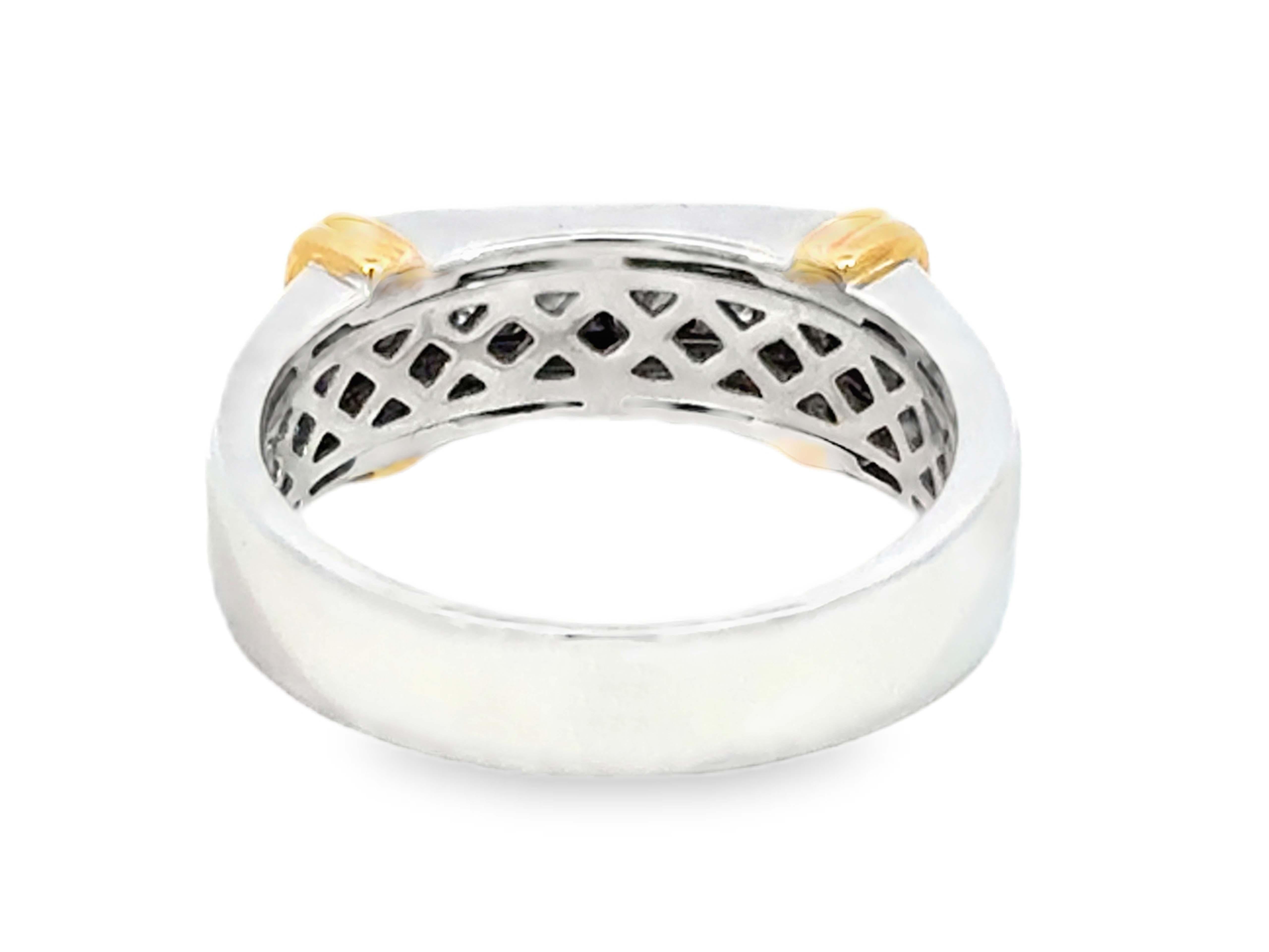 Bague pour homme en or 14k avec diamant taillé en carré et serti en canal Excellent état - En vente à Honolulu, HI