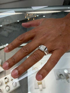 Men's Square Shaped Ring with 0.35 Carats Diamonds in 14K Gold