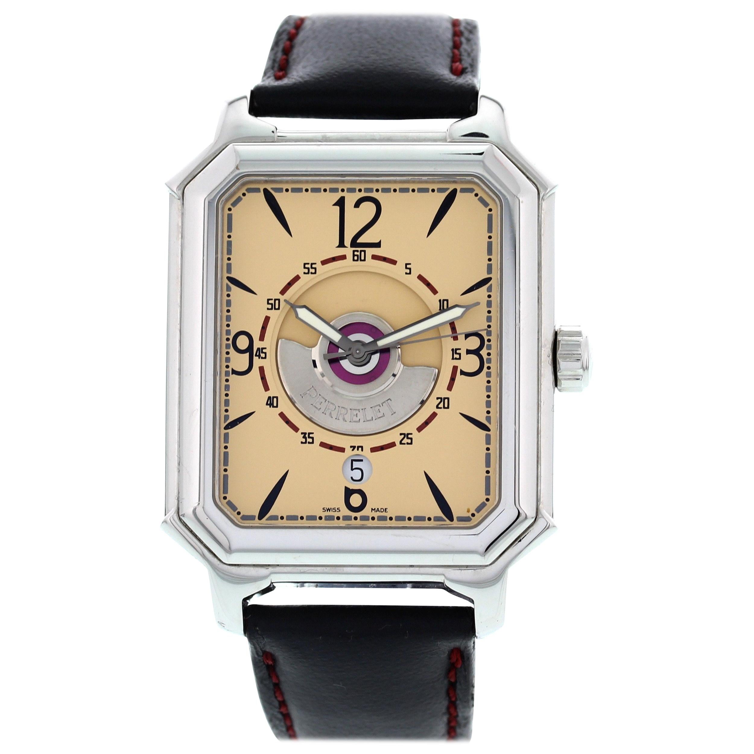 Men's Stainless Steel Perrelet Rectangle Royale Automatic