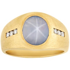 Herren-Stern-Saphir-Ring, 3,00 Karat