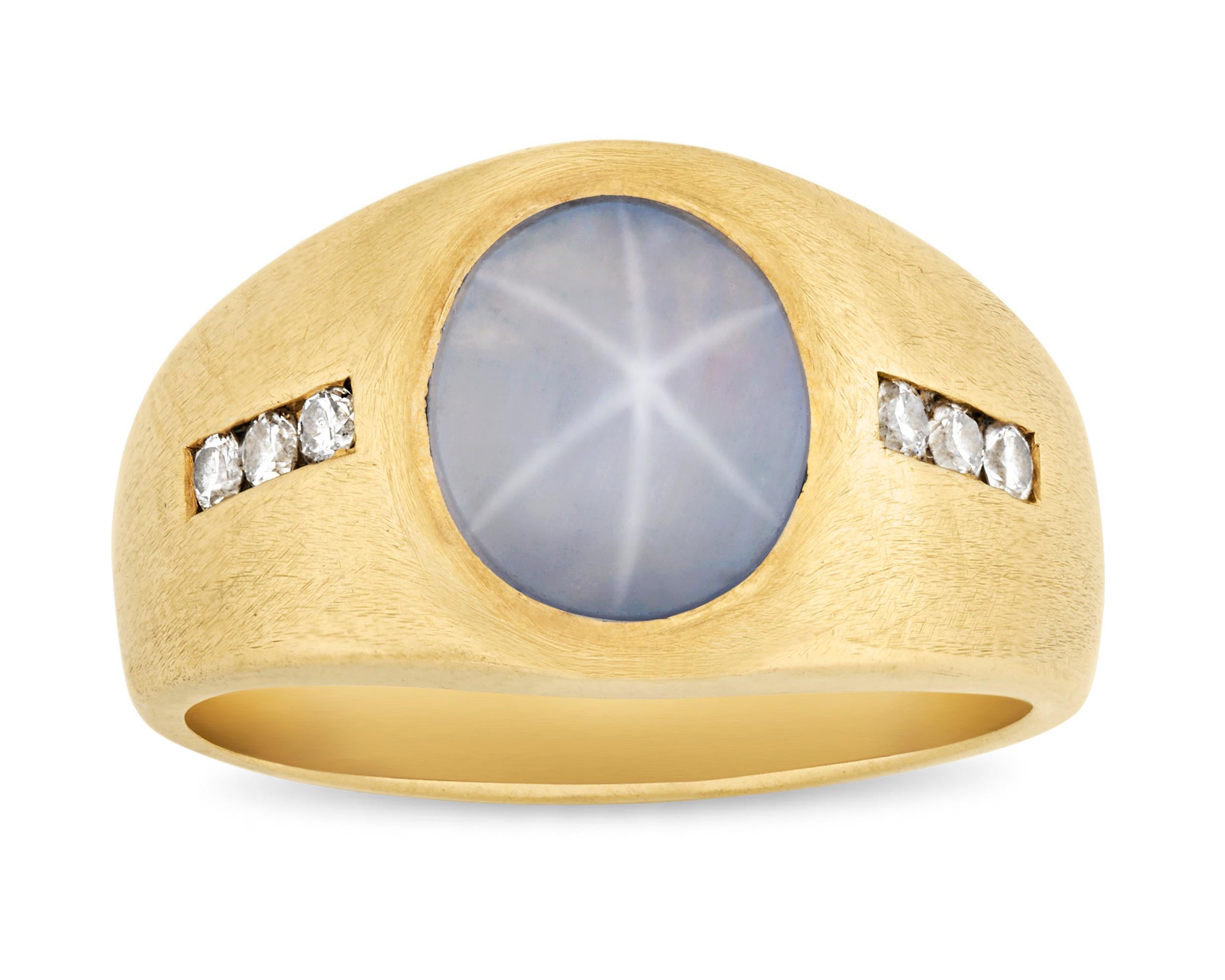 star sapphire mens ring