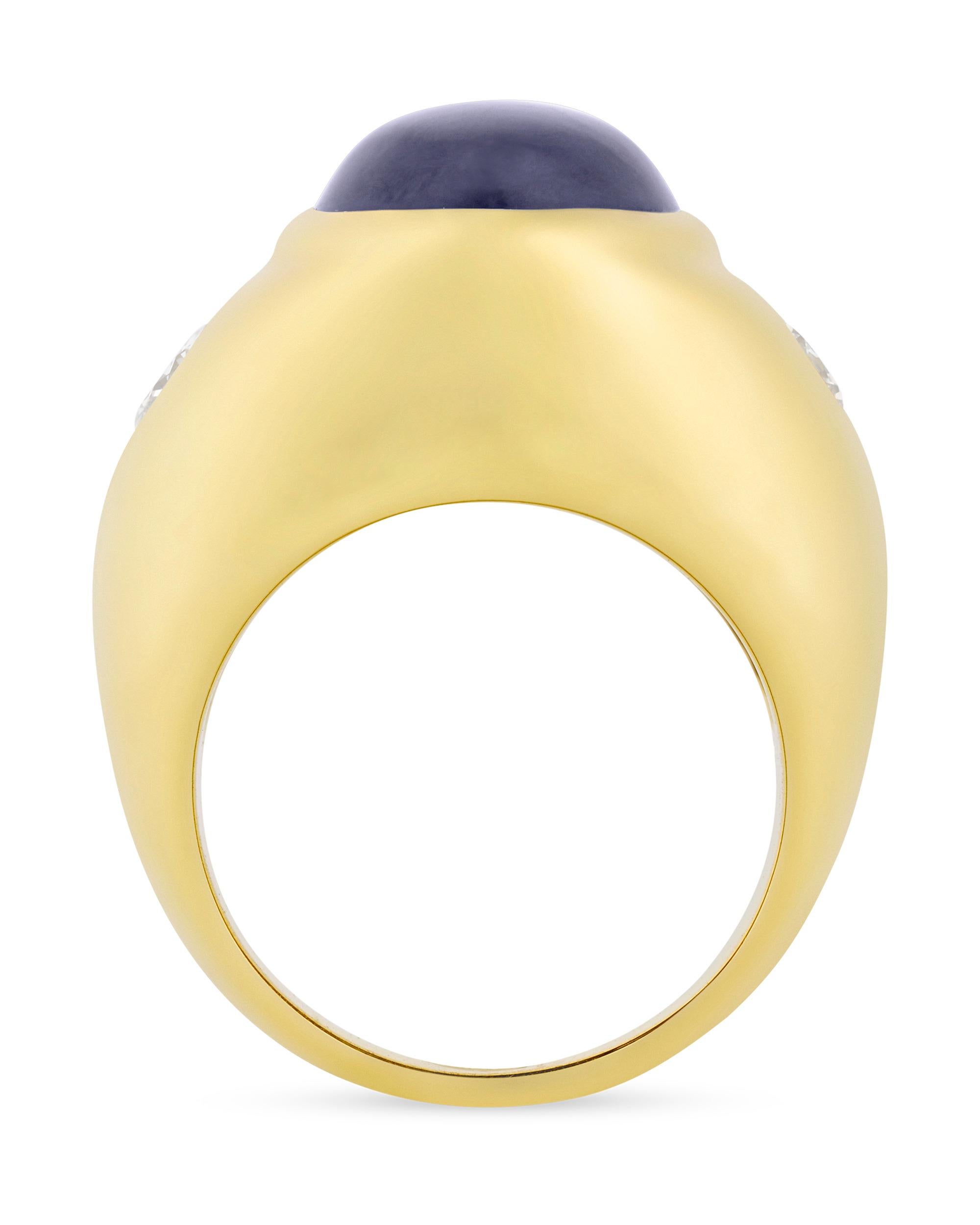 Retro Men's Star Sapphire Ring, 30.25 Carat