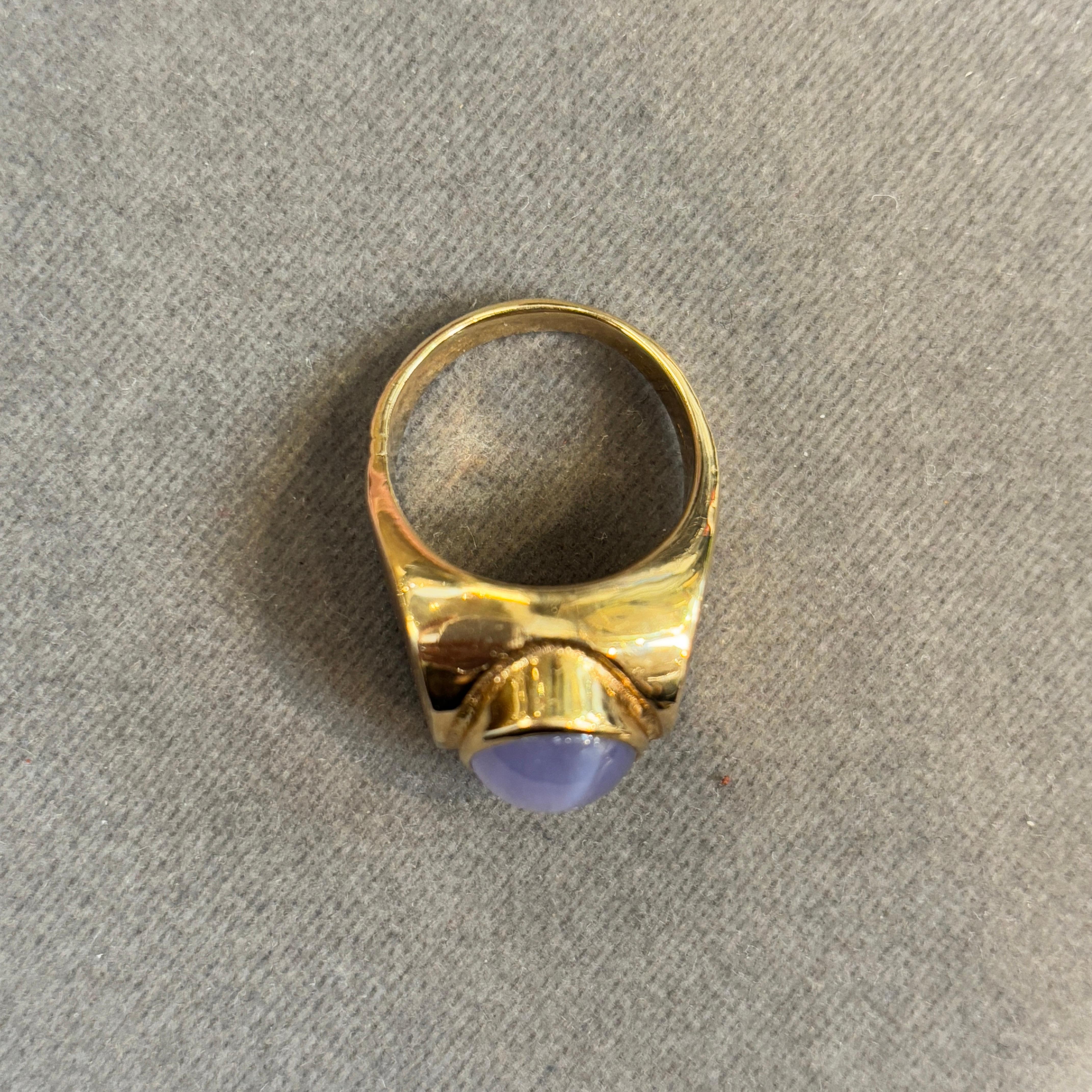 Bague saphir étoilé pour homme en vente 1