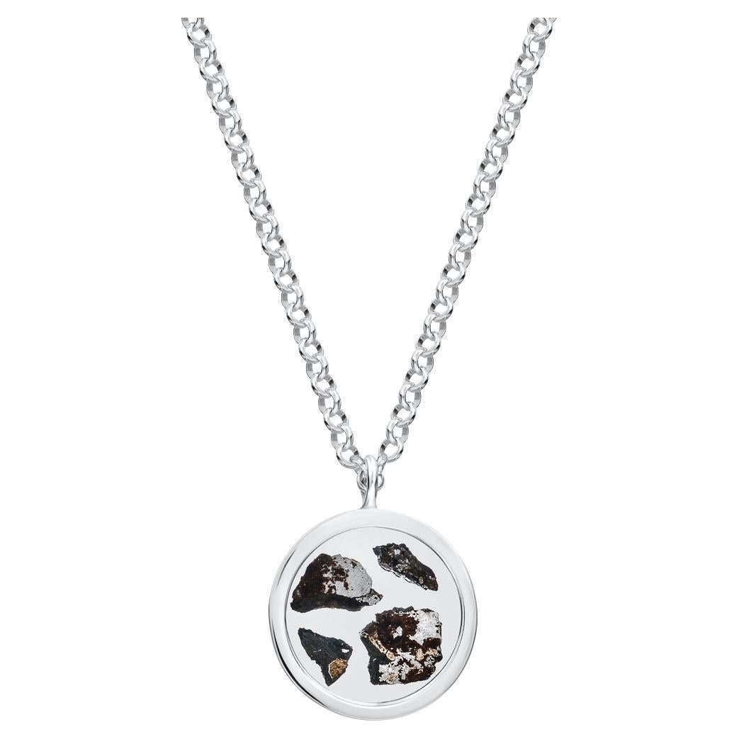 Men's Stardust Meteorite Sterling Silver Necklace For Sale