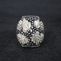 Mens Sterling Black Hills Silver Ring Size 9 Heavy Ornate Sterling
