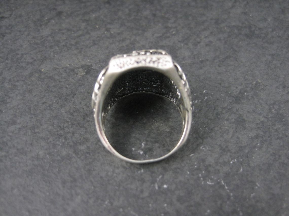 Men's Mens Sterling Black Hills Silver Ring Size 9 Heavy Ornate Sterling For Sale