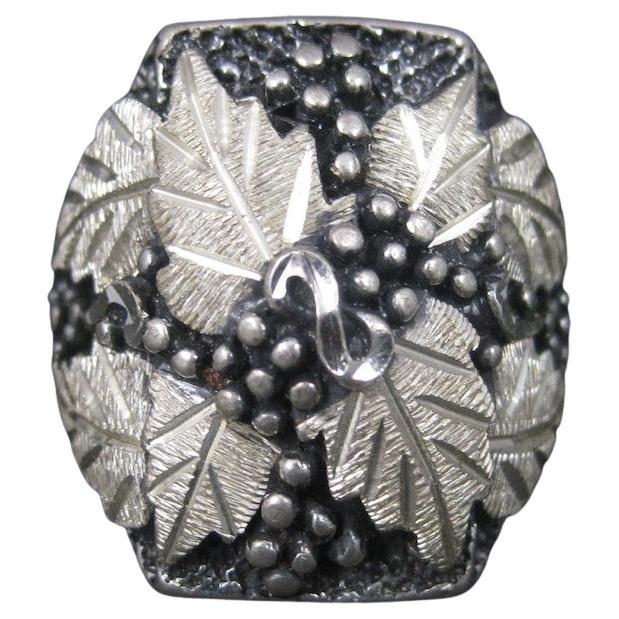 Mens Sterling Black Hills Silver Ring Size 9 Heavy Ornate Sterling