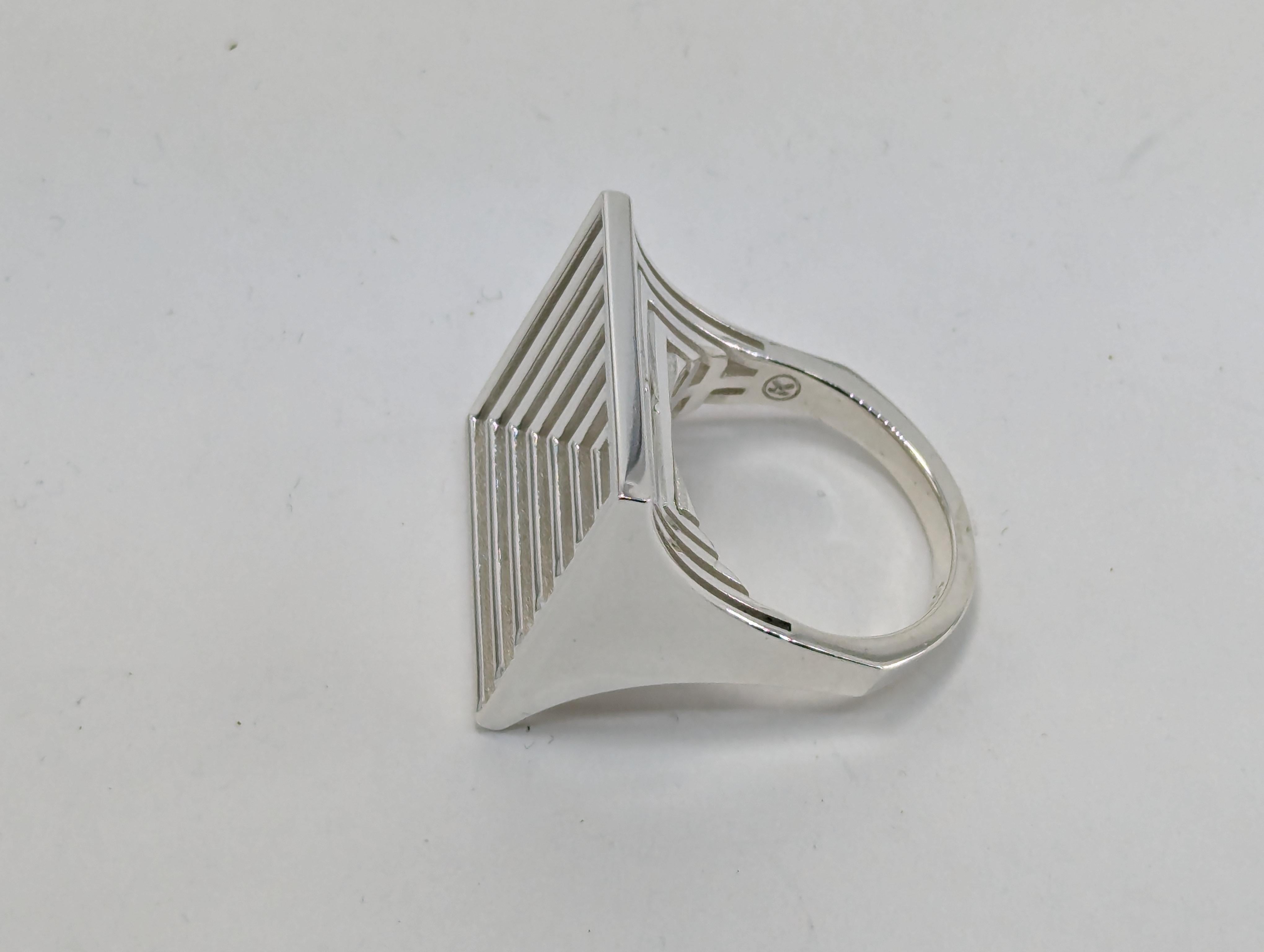 For Sale:  Men's Sterling Rectangle Rows Ring 10