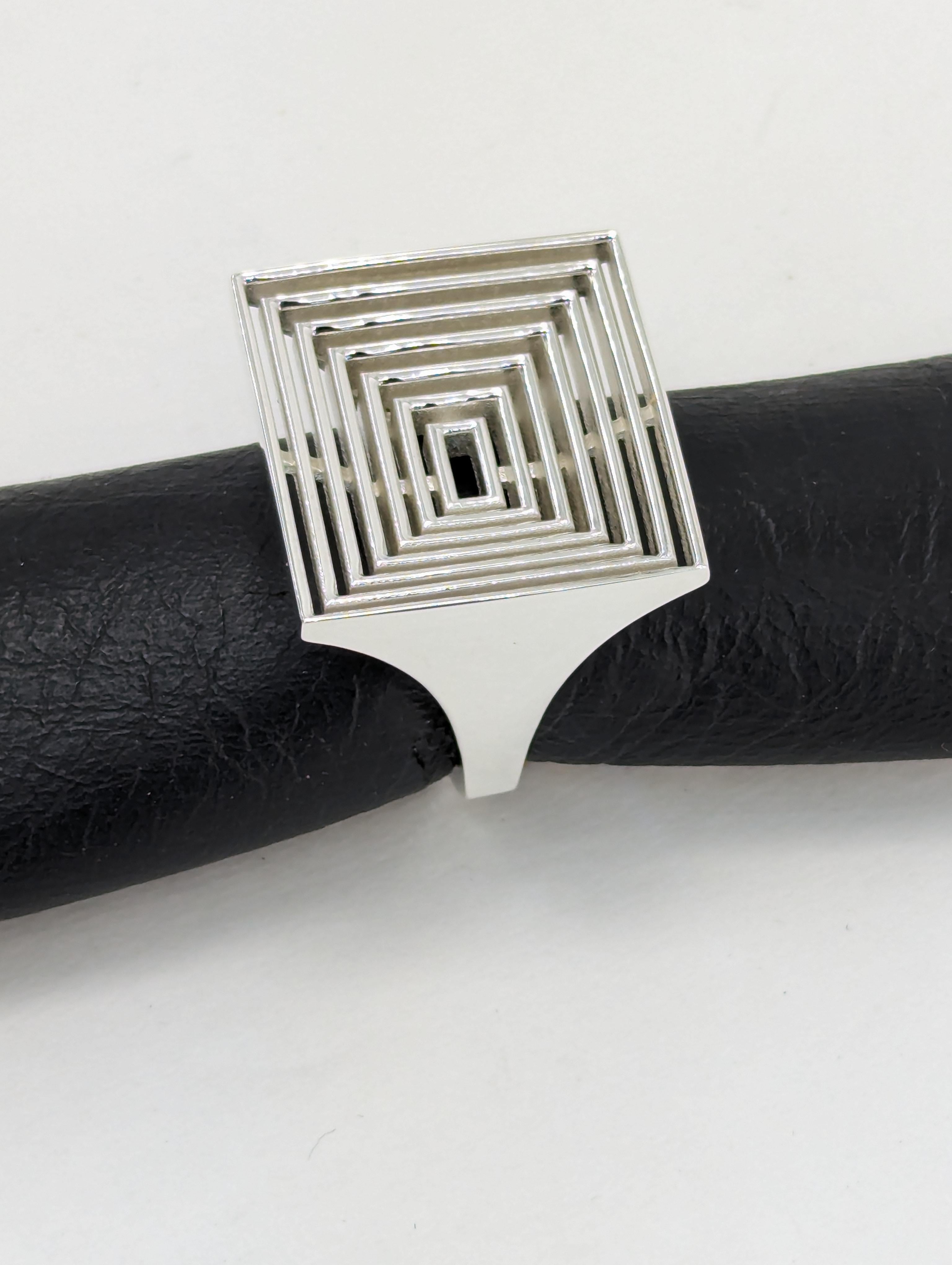 For Sale:  Men's Sterling Rectangle Rows Ring 11