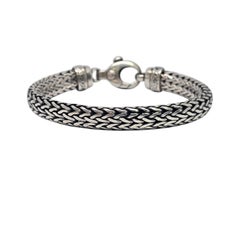 Men's Sterling Silver Woven Wheat Bracelet #24168