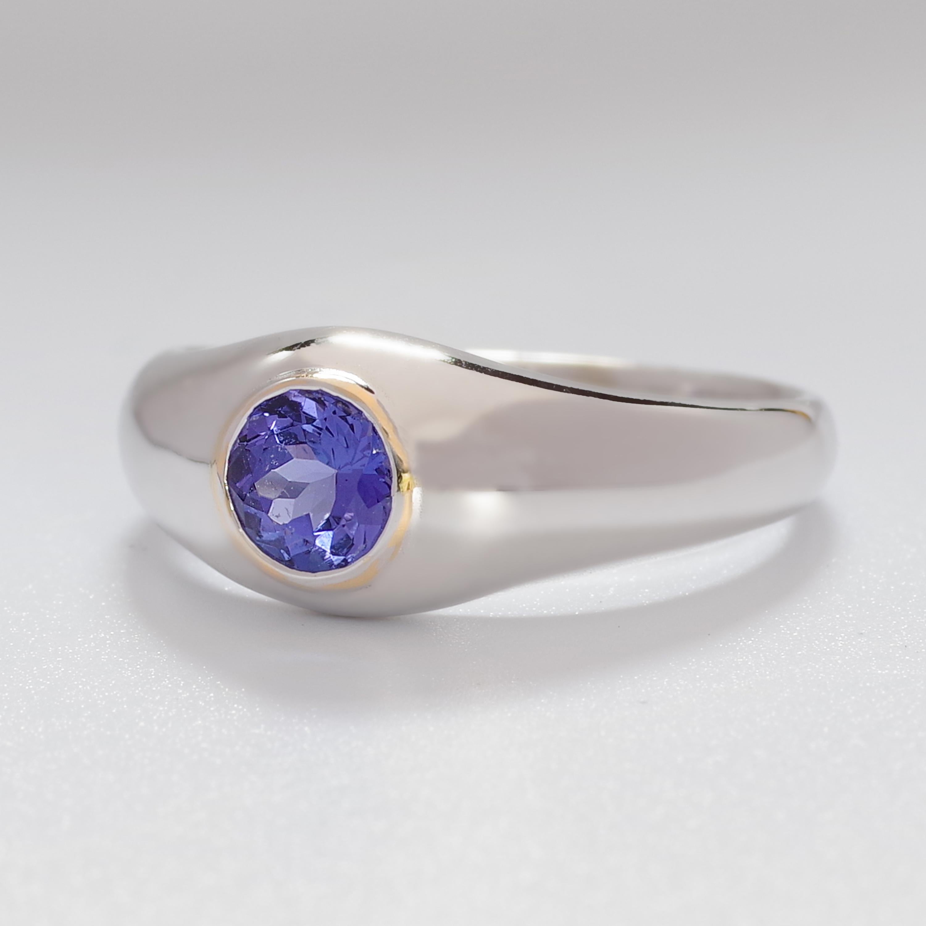 bezel set tanzanite ring