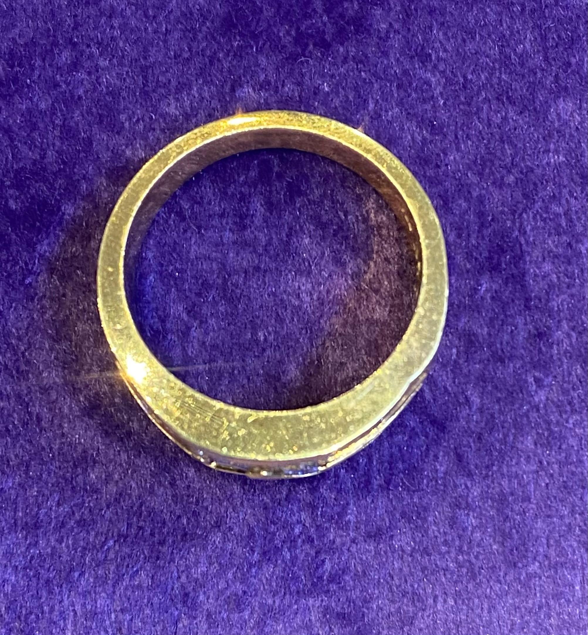 Men's Three Row Diamond Ring Band For Sale 1