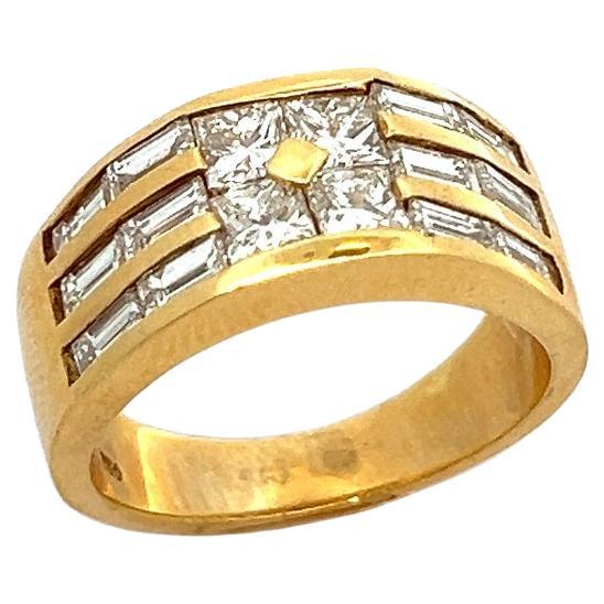 Men's Three Row Diamond Ring Band