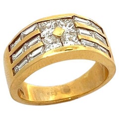 Men's Three Row Diamond Ring Band