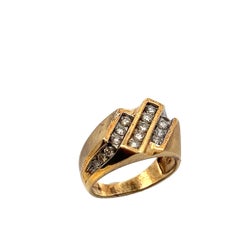 Men's Three Row Diamond Ring