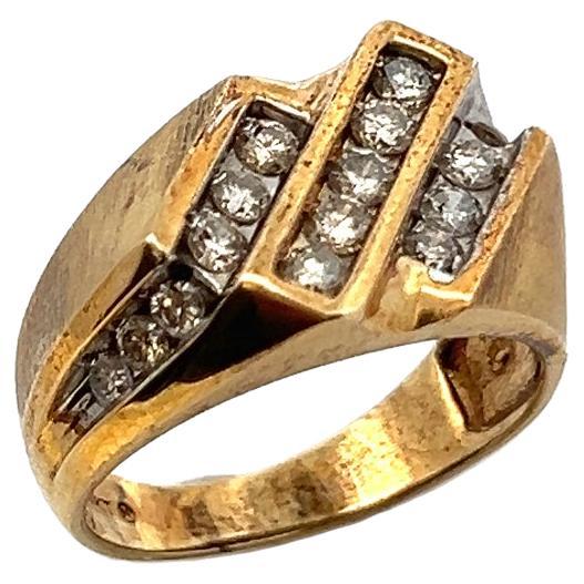 Men's Three Row Diamond Ring