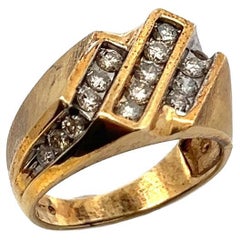 Men's Three Row Diamond Ring