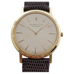 Mens Tiffany & Co 18k Solid Gold 34mm Automatic Slim Dress Watch 1960s RA514