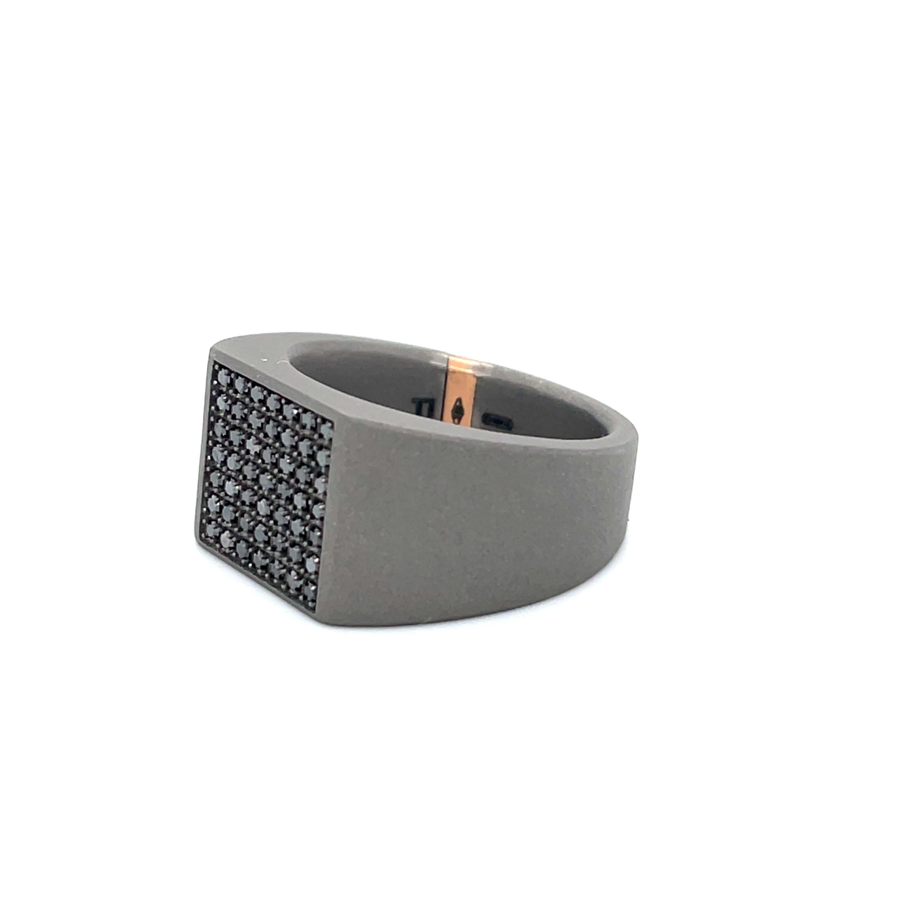 mens rose gold ring with black diamonds