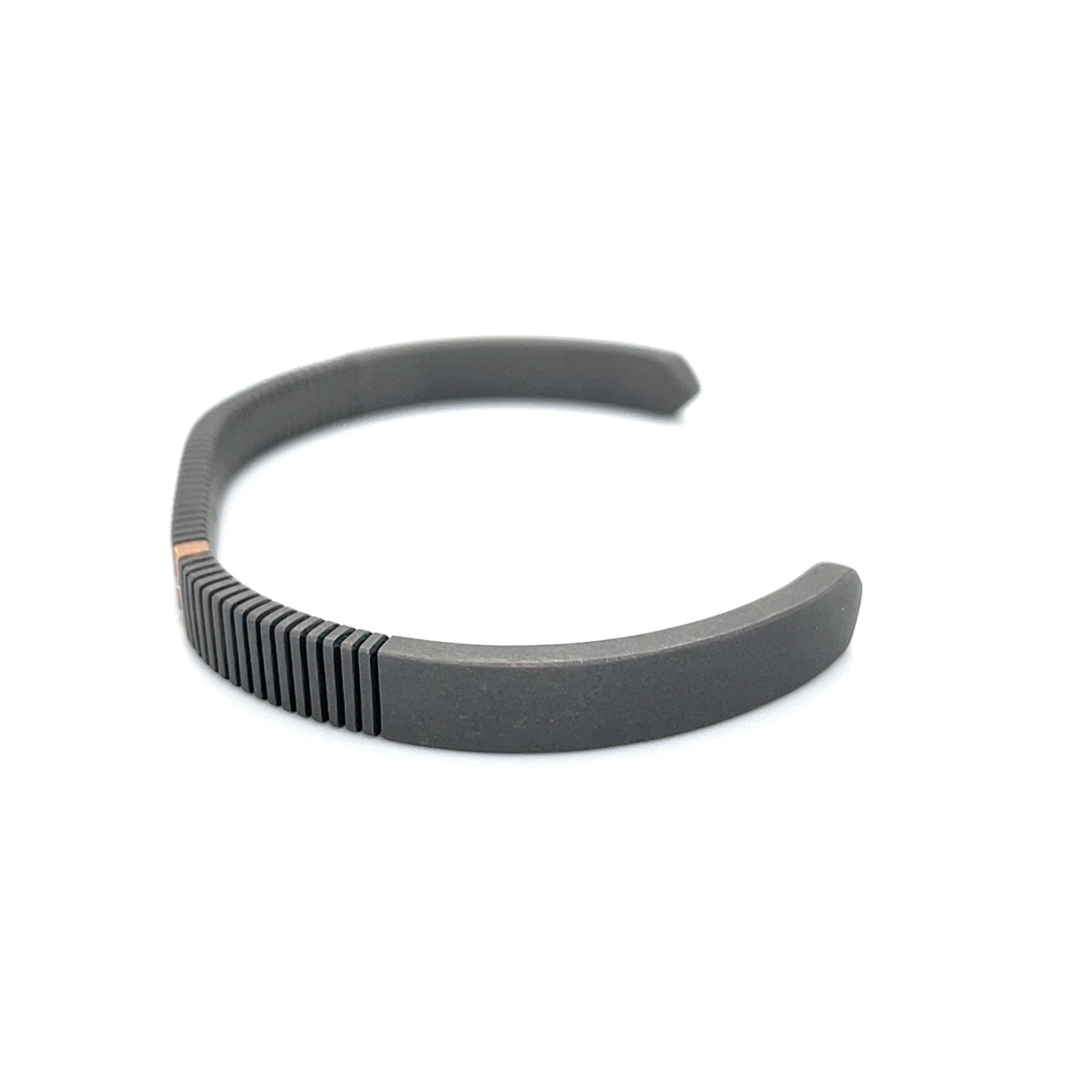 Herren Titan 18 Karat Roségold Armband aus Titan mit runden farblosen Diamanten im Zustand „Neu“ im Angebot in Monte-Carlo, MC