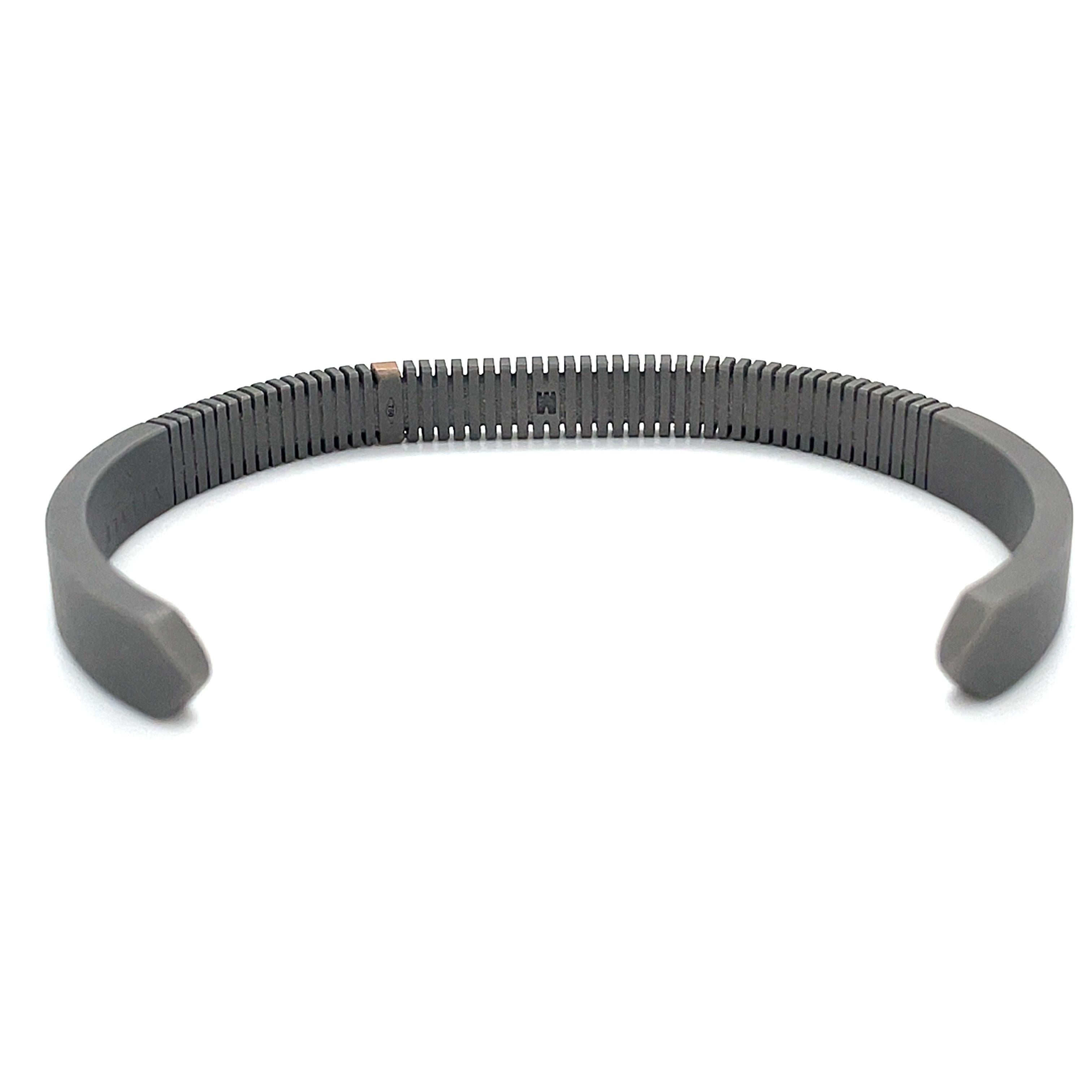 Herren Titan 18 Karat Roségold Armband aus Titan mit runden farblosen Diamanten im Angebot 1