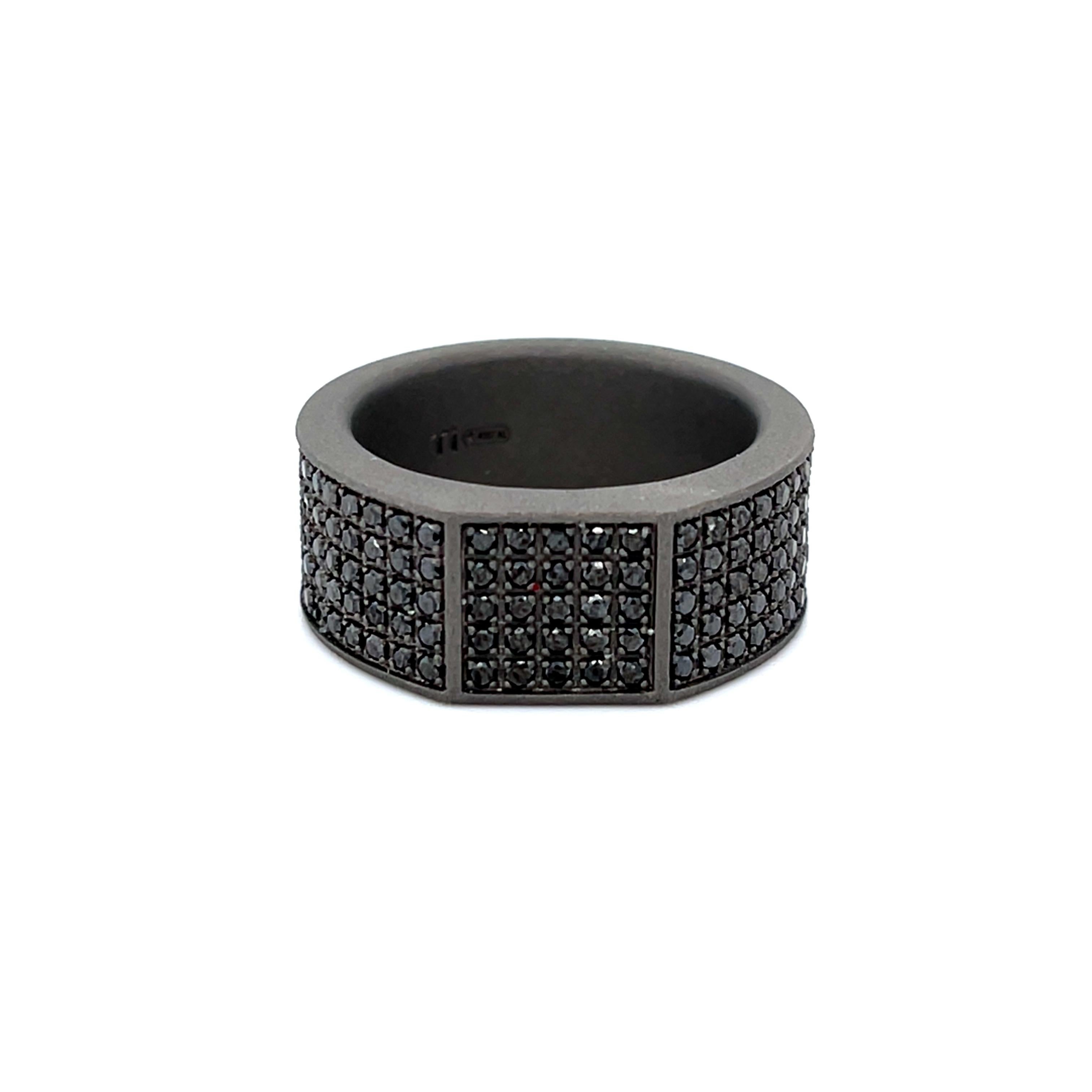 titanium ring with black diamond