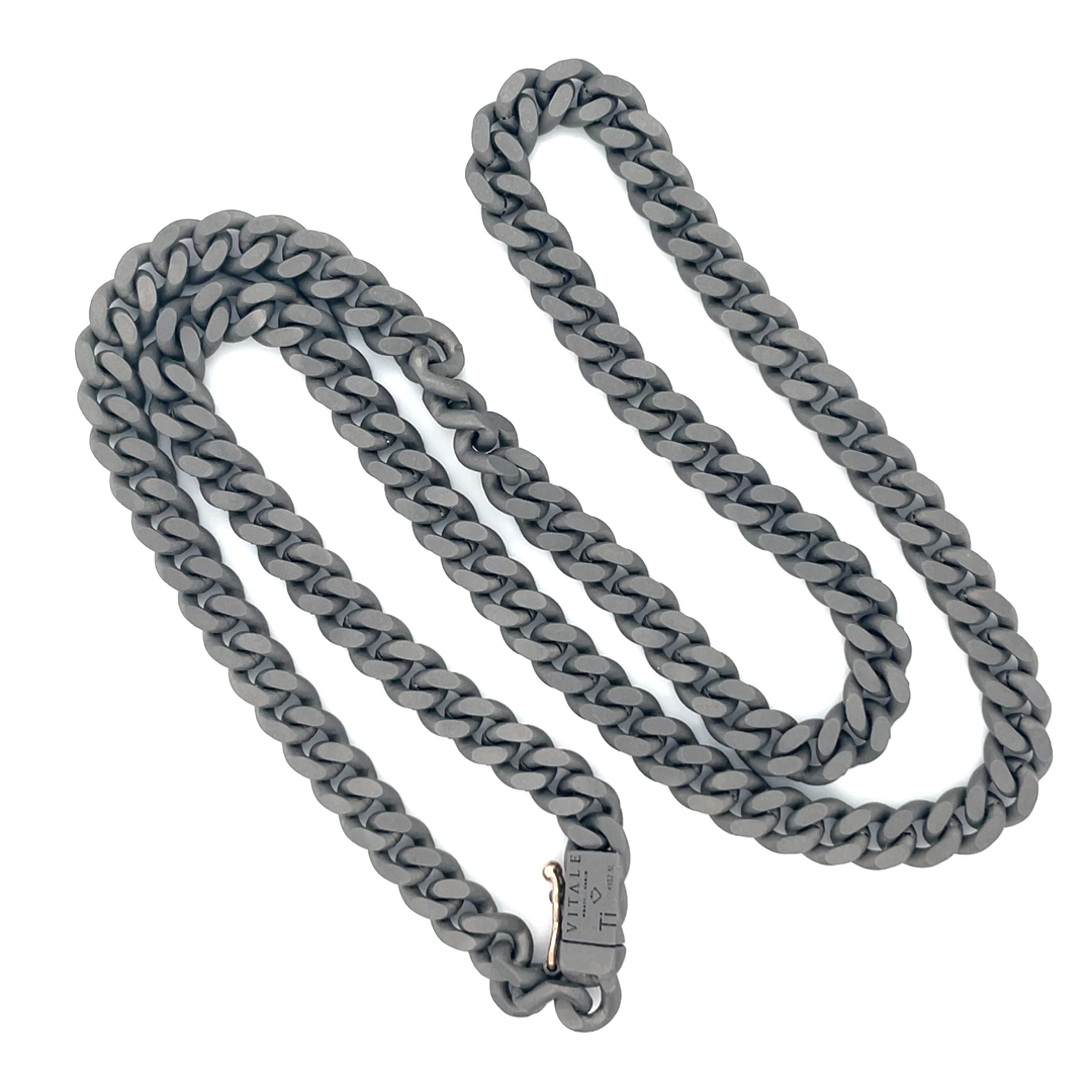 Contemporary Men's Titanium Black Diamond Chain Necklace