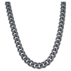 Herren Titanium Schwarzer Diamant Kette Halskette