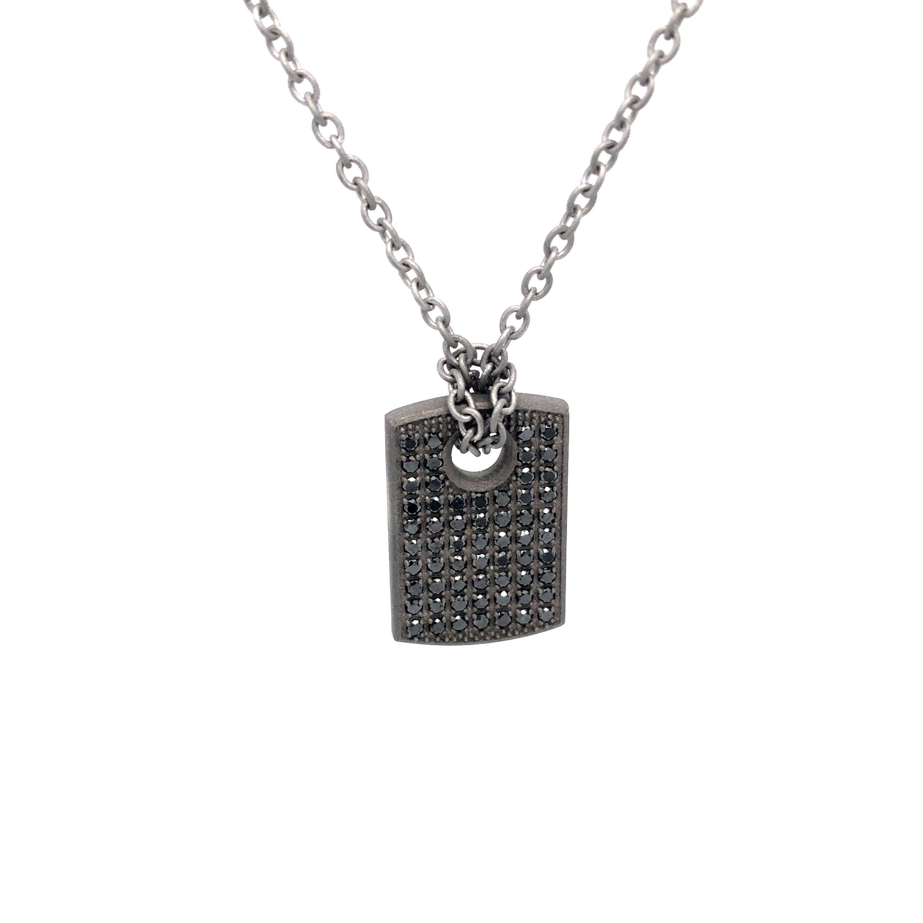 Contemporary Men's Titanium Black Diamond Pendant